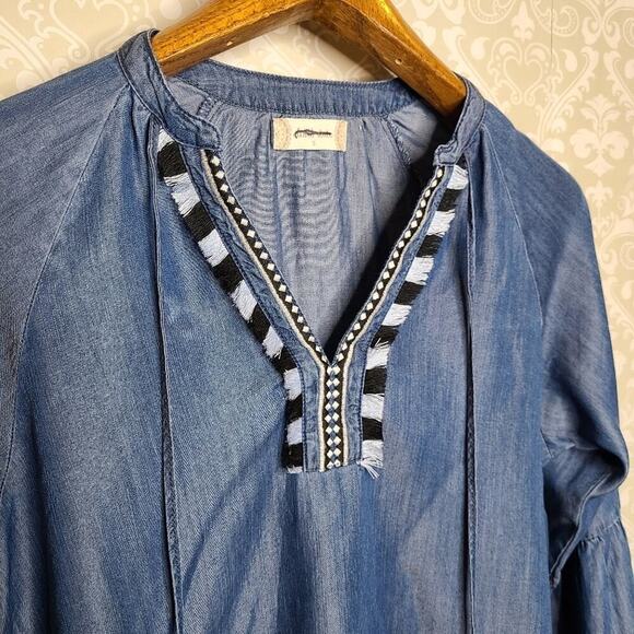 Altar'd State Size Small Blue Embroidered Longsleeve Top - Picture 7 of 12